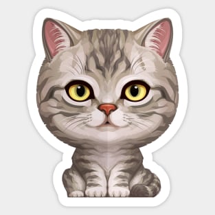 Silver Tabby Cat Sticker